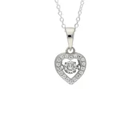 Sterling Silver Cubic Zirconia & Crystal Necklace