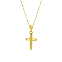 Collier à pendentif de croix en or jaune 10 ct