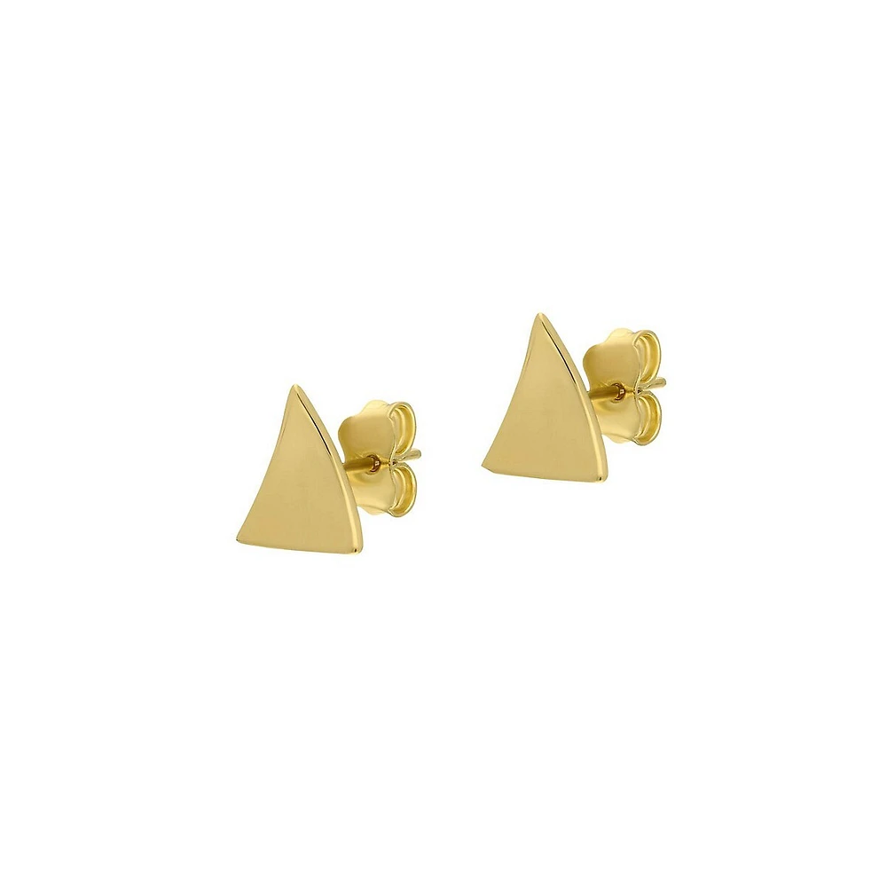 10K Gold Triangle Stud Earrings