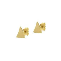 10K Gold Triangle Stud Earrings