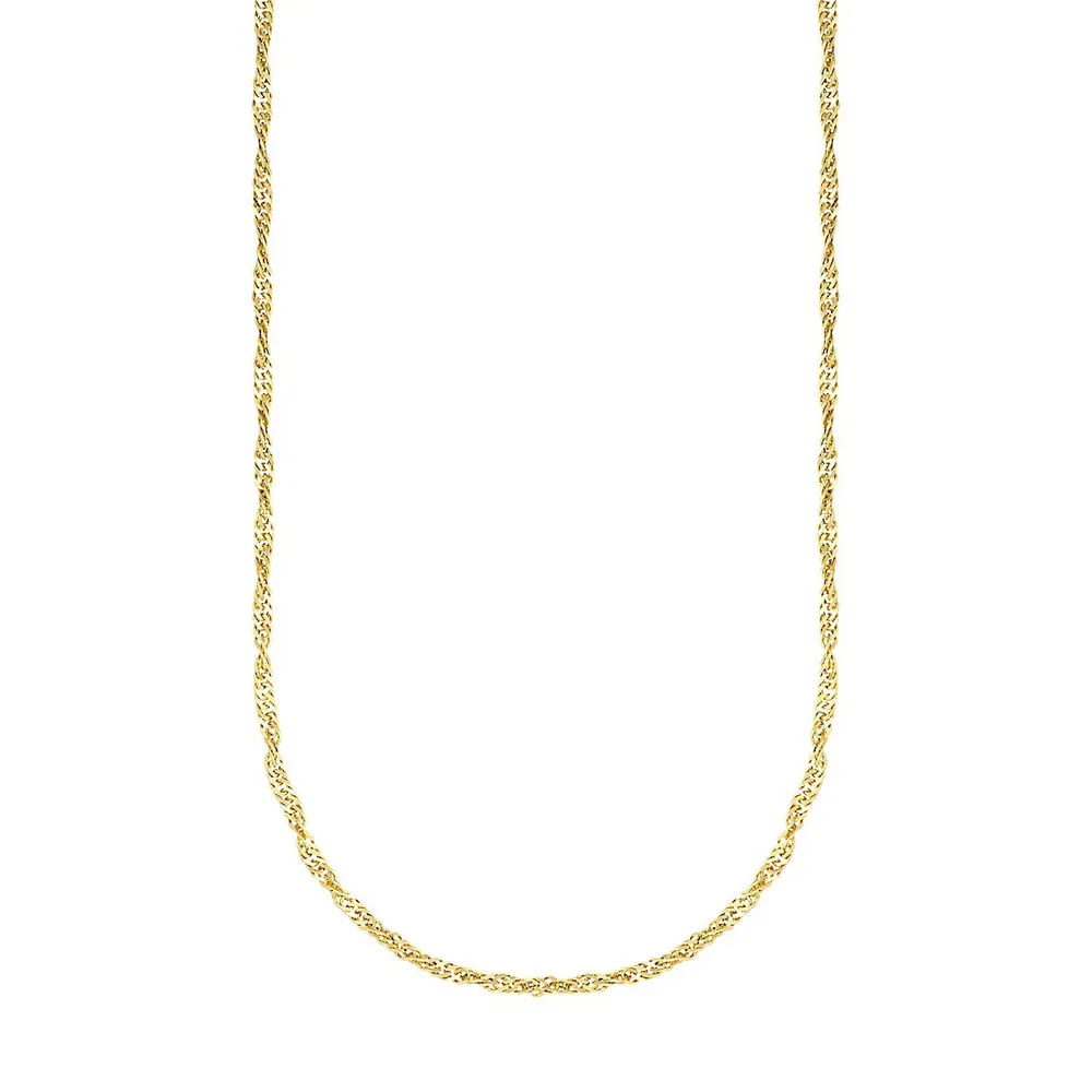 10K Yellow Gold Singapore Chain Necklace