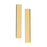 10K Yellow Gold Bar Stud Earrings