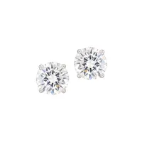 2-Pair Sterling Silver & Cubic Zirconia Earrings Set