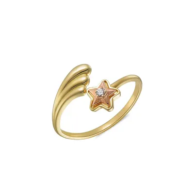 10K Goldplated By Pass Shooting Star Ring