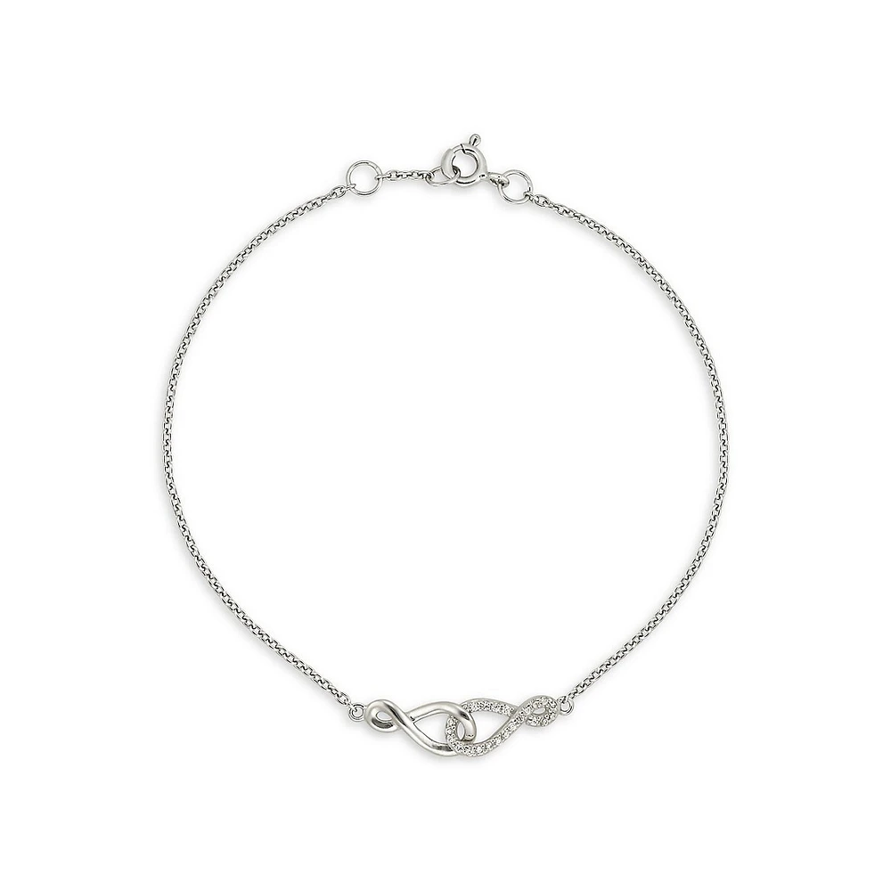 Bracelet en argent sterling avec zircons cubiques