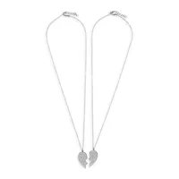 2-Piece Sterling Silver Friendship Necklace Set