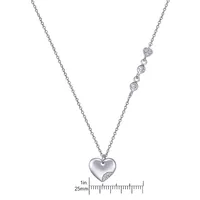 Sterling Silver & Cubic Zirconia Heart Necklace