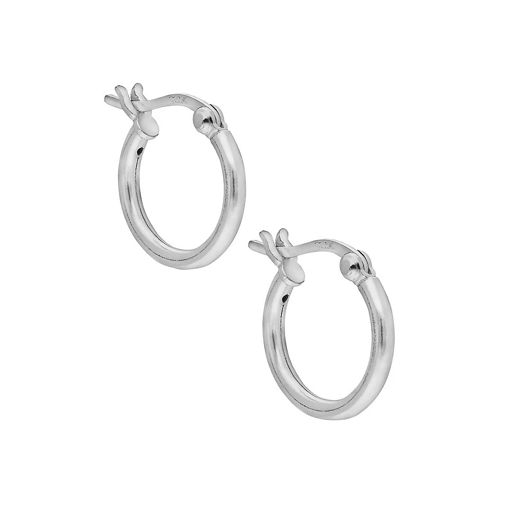 Sterling Silver Anti-Tarnish Hoop Earrings