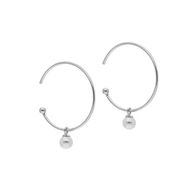 Sterling Silver & 6MM Freshwater Pearl Earrings