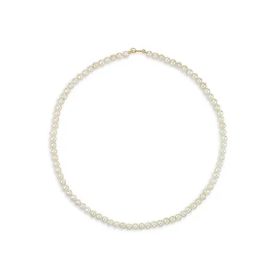 10K Yellow Gold & 5MM White Freshwater Pearl Necklace