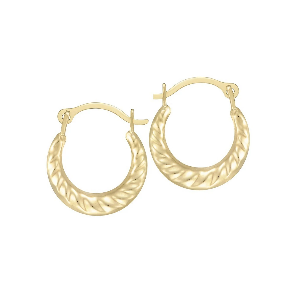 10K Yellow Gold Wrap-Style Hoop Earrings