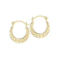 10K Yellow Gold Wrap-Style Hoop Earrings