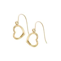 10K Yellow Gold Open-Heart Drop Earrings