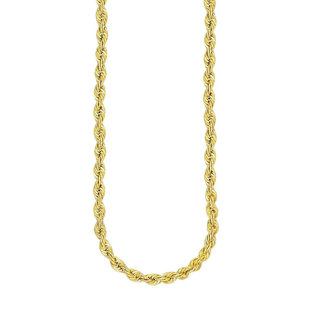 10K Goldplated Sterling Silver Rope Chain Necklace