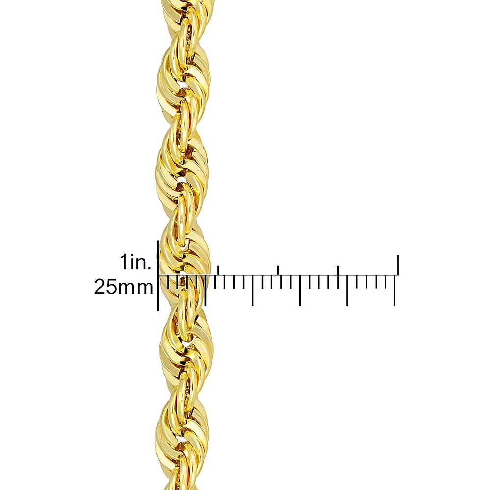 10K Goldplated Sterling Silver Rope Chain Necklace