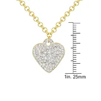 10K Two-Tone Goldplated Sterling Silver & Cubic Zirconia Heart Necklace