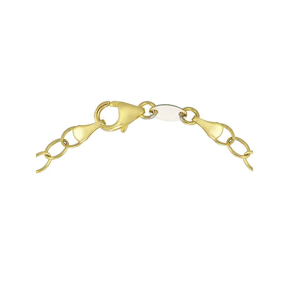 10K Two-Tone Goldplated Sterling Silver Fancy-Link Bracelet