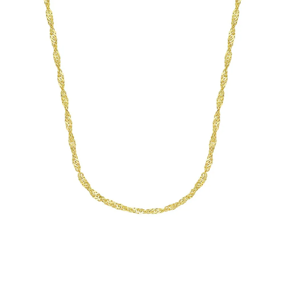 10K Goldplated Sterling Silver Singapore Chain Necklace