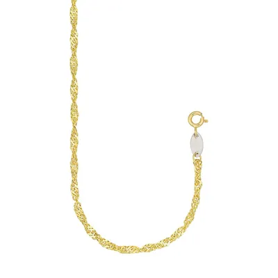 10K Goldplated Sterling Silver Singapore Chain Necklace
