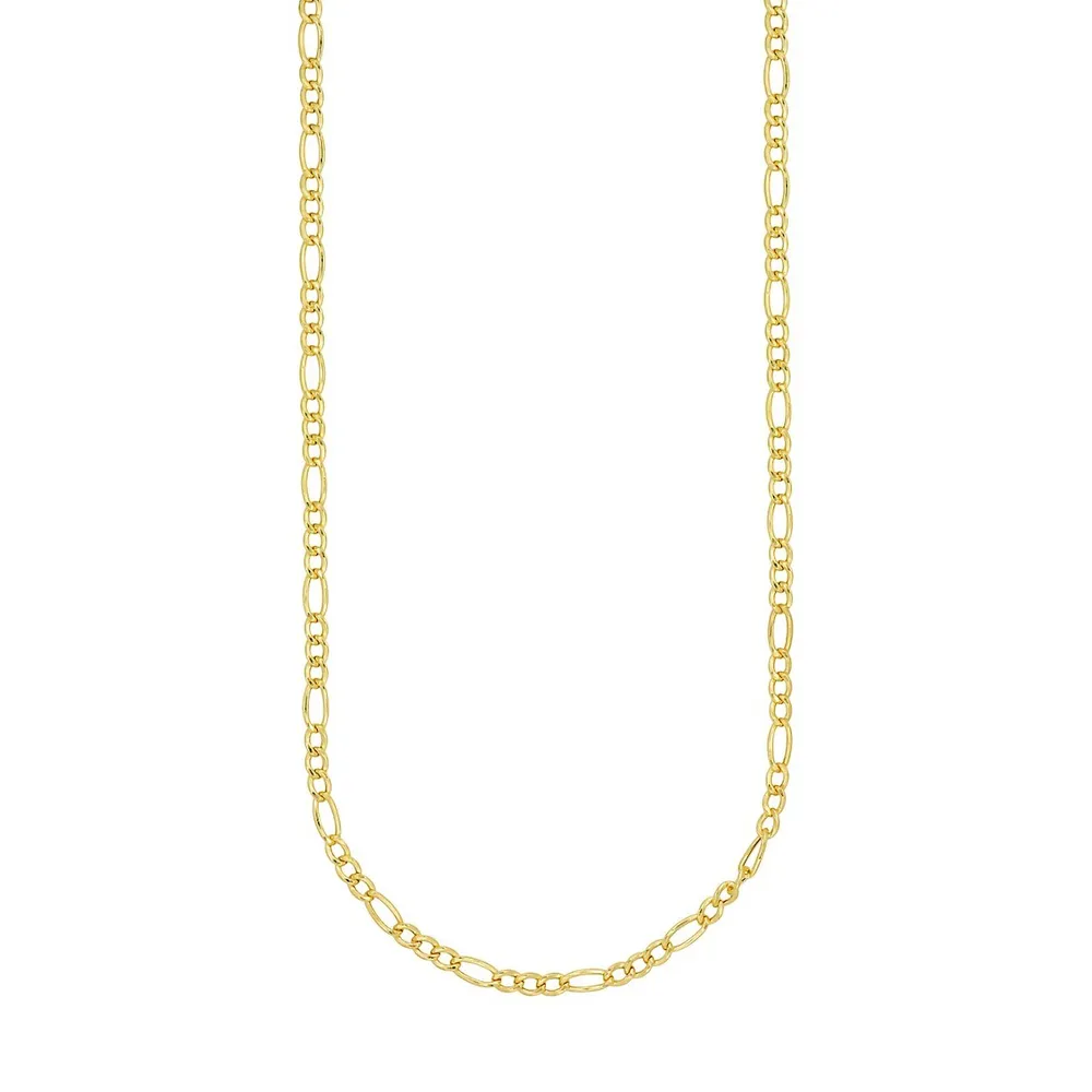 10K Goldplated Sterling Silver Figaro Chain Necklace