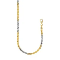 Two-Tone Sterling Silver Rope Chain Necklace