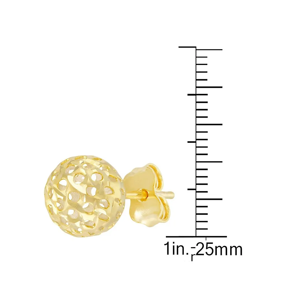 10K Goldplated Sterling Silver Filigree Ball Stud Earrings