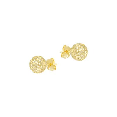 10K Goldplated Sterling Silver Filigree Ball Stud Earrings