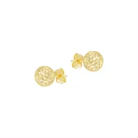 10K Goldplated Sterling Silver Filigree Ball Stud Earrings