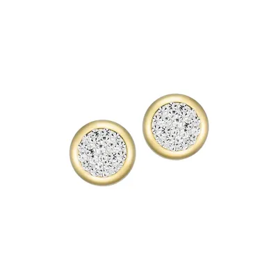 10K Goldplated Sterling Silver & Cubic Zirconia Stud Earrings