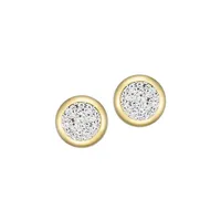 10K Goldplated Sterling Silver & Cubic Zirconia Stud Earrings