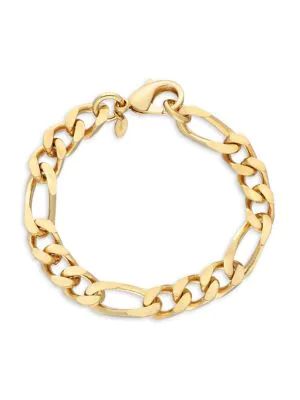 Men's 18K Goldplated Figaro Link Bracelet