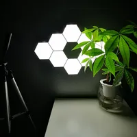 Hexagon Smart Led Touch Switch Wall Light Diy Combination Light With 6 Panels, White