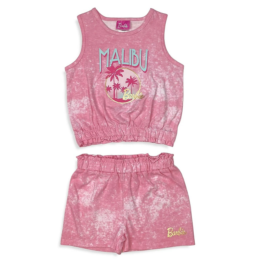 Girl's 2-Piece Tie-Dye Tank & Shorts Set