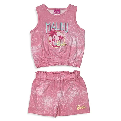 Girl's 2-Piece Tie-Dye Tank & Shorts Set