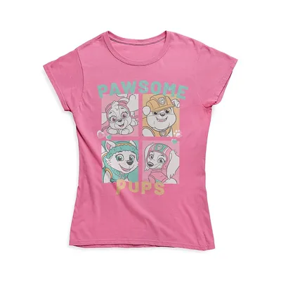 Little Girl's Pawsome Pups Graphic T-Shirt
