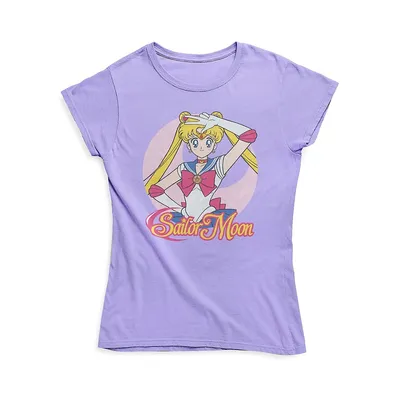 Girl's Sailor Moon Cap-Sleeve T-Shirt