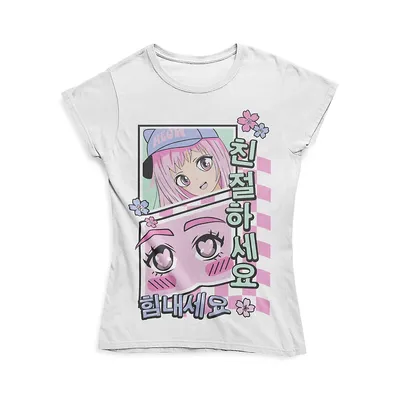 Girl's Anime Cap-Sleeve T-Shirt