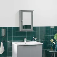 Wall Mounted Bathroom Mirror Cabinet With Door And Shelves