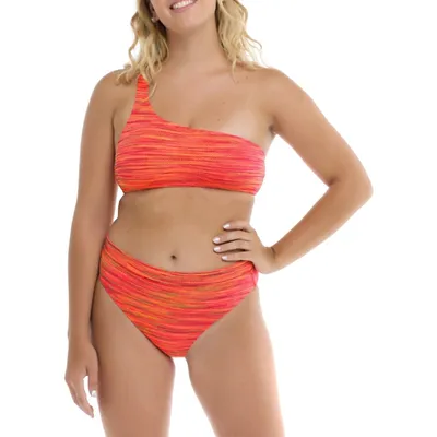 Malia One-Shoulder Space-Dye Bikini Top