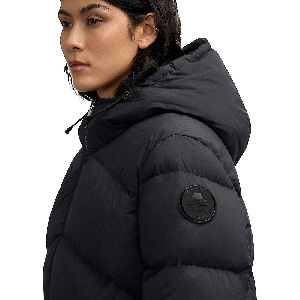 Fallon Chevron-Quilted Down-Blend Puffer Jacket