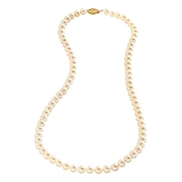 14K Yellow Gold 6mm-6 55mm Freshwater Pearl Necklace