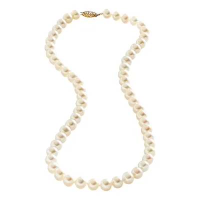 14K Yellow Gold 7mm Freshwater Pearl Necklace