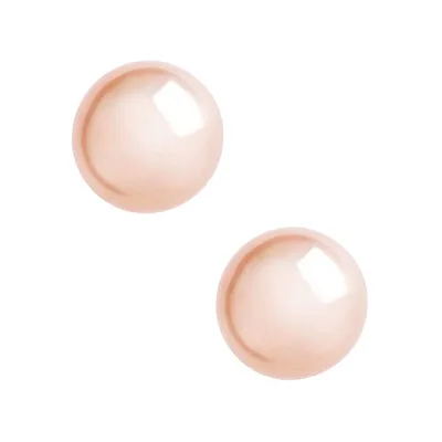 Boutons d'oreilles À perles roses, or jaune 10 ct