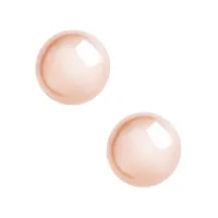 10K Yellow Gold Pink Button 8mm Pearl Stud Earrings