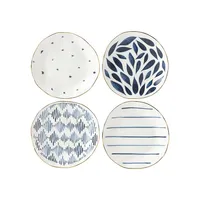 4-Piece Blue Bay Tidbit Plates Set