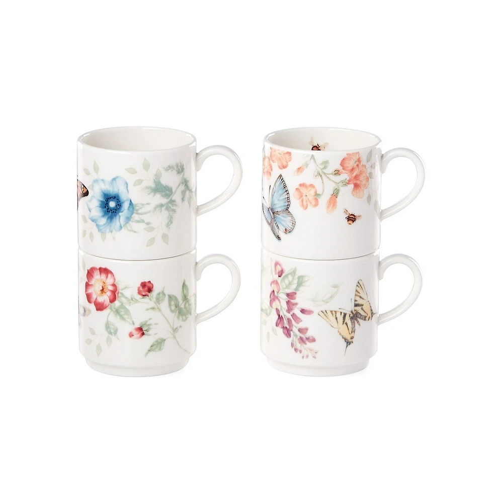 Butterfly Meadow 4-Piece Stacking Mug Set