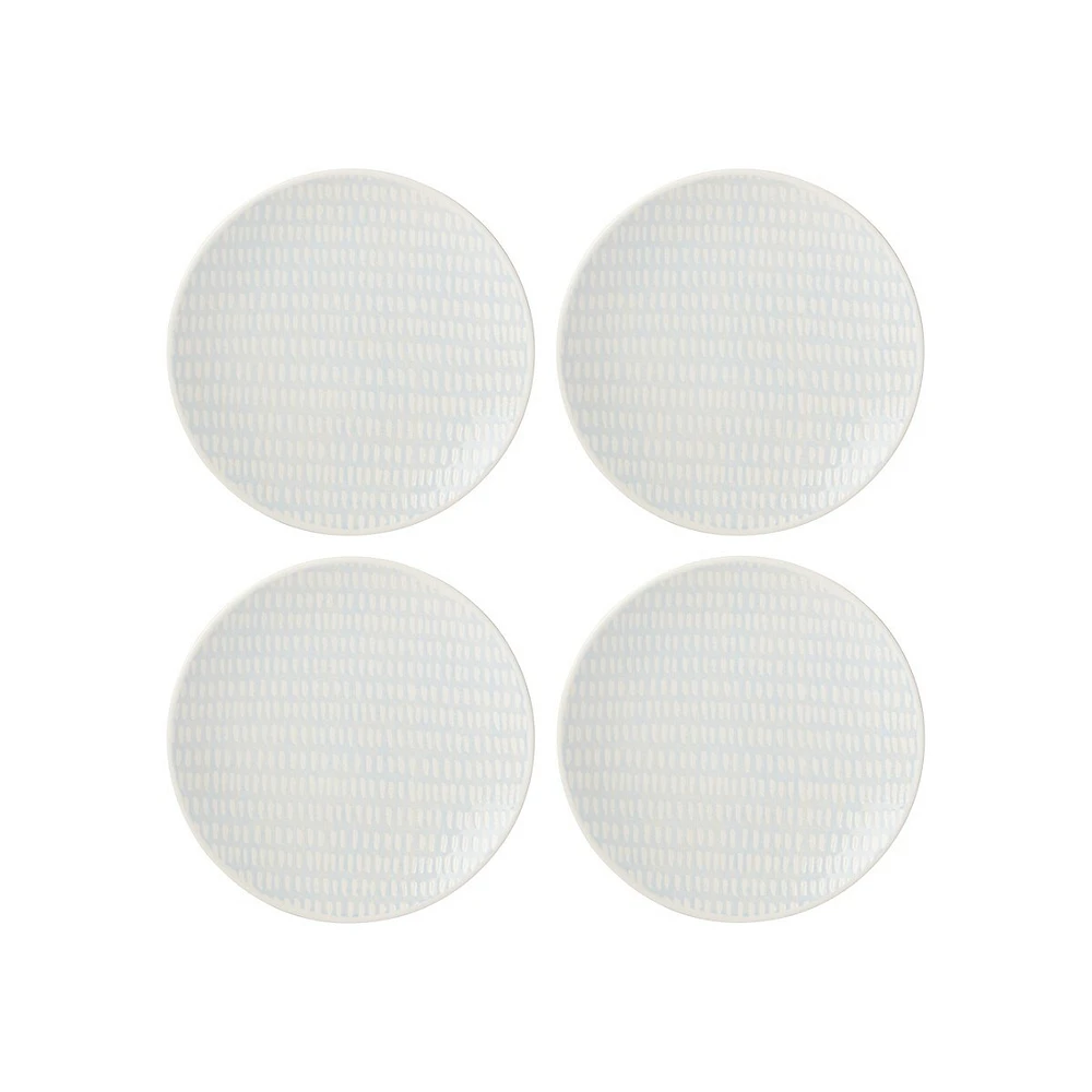 Textured Neutrals Stoneware 4-Piece Salad Plate Set