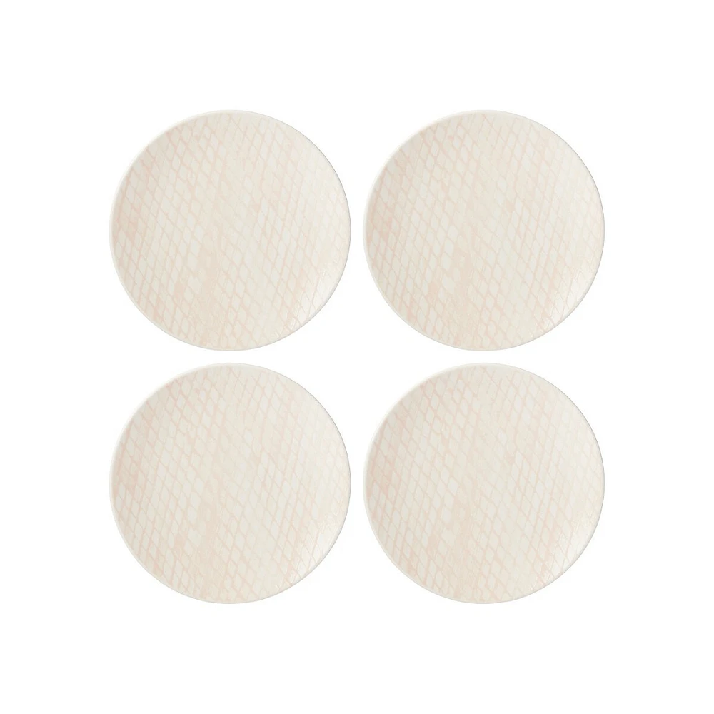 Textured Neutrals Stoneware 4-Piece Dinner Plate Set