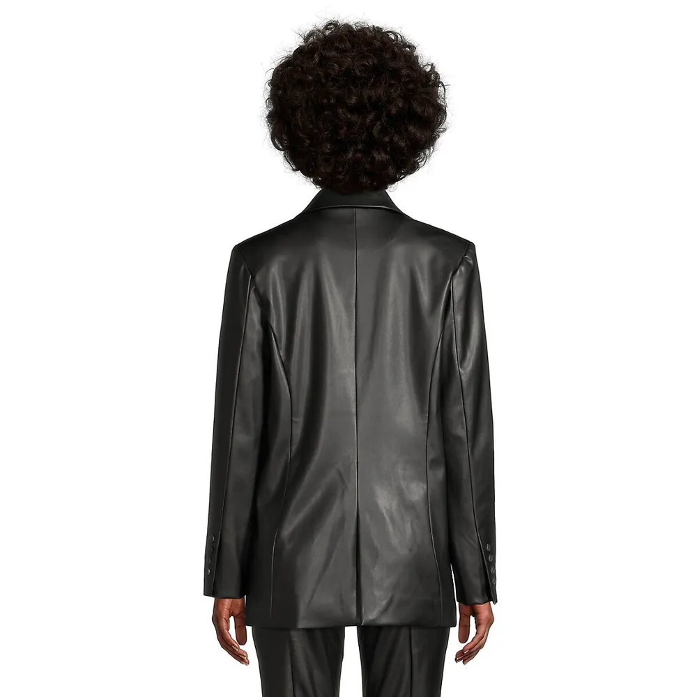 Vegan Leather Blazer