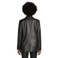 Vegan Leather Blazer